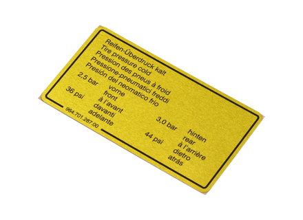 Adhesivo Presión Neumáticos Porsche 944 S2 / 964 >>92 - 96470128700