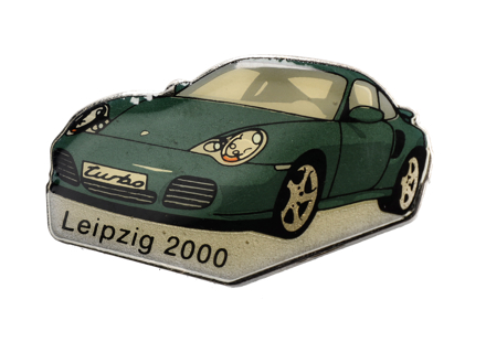 Anstecknadel 'Porsche 996 Turbo - Leipzig 2000' Grün