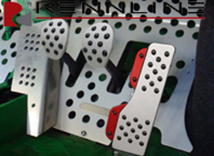 Jeu de pédales Rennline en aluminium 4 pièces avec poignée en caoutchouc. Porsche 911/912/930 - P70.60.98, P706098