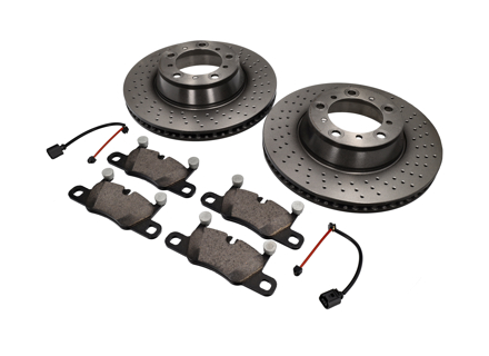 REAR Brake Pads and Brake Disc Package Porsche 991 S 3.8L - 99135294904, 99635240502, 99635240602, 99635240X02BRE, 99635240X02, 99135294904BRE, 99160918300, 90026904701, 9A700758500, 97035295900