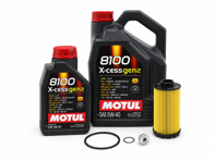 Kit di manutenzione filtro olio con tappo di scarico e olio MOTUL 8100 X-CESS GEN2 5W-40 per Porsche 718 (982) Boxster / 718C (982C) Cayman - 9A210722500, 99970768540, 0PC115466