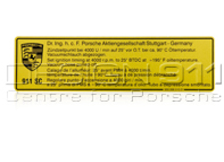 Set di adesivi Fasatura dell'accensione a 4000 giri/min. Porsche 911 - 93000651001