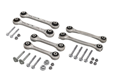 Querlenker-Satz (6 Stück) & Schrauben, hinten, oben. Porsche 991 / 992 Carrera / 992 Turbo - 9P1505237B, 99133106104, 9P1501529A, 9P1505397A