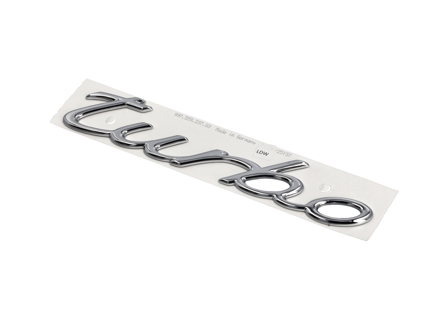 'Turbo' Chrome-embleem. Porsche 997Turbo - 99755923703, 997.559.237.03