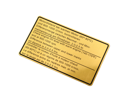 Sticker motoroliepeil. Porsche 911 / 930 1969 - 1977 - 91100650401 - 1601500206