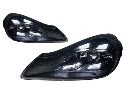 Headlamp Black Led Upgrade 2023 PDLS style Porsche Cayenne 957 2007-2010 - 95563117540, 95563117640, 95563117310, 95563117410, 95563117510, 95563117610