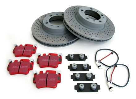 Paquete de discos de freno con pastillas de freno Sport EBC Porsche 997 C2 3.6L - 99735140501, 99735140601, 99761267701, 99635208602, 99635194800, 99635194802, 98035193900