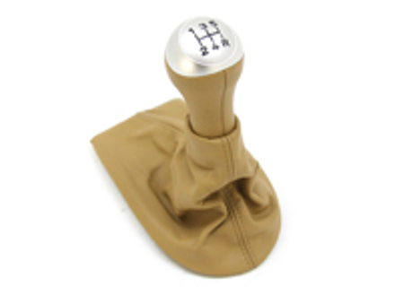 Schalthebelleder in Savannabeige mit Alu-Griff. Porsche 986 Boxster - 98642498105S30, 98642498105