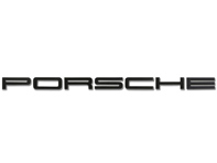 'PORSCHE' decklid emblem, in Black. Porsche 911 1972-73 - 91155903100