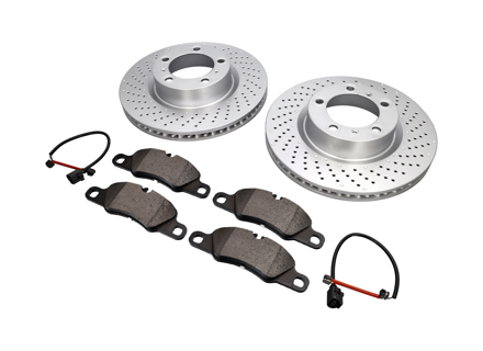 Pastiglie freno ANTERIORI e pacchetto disco freno. Porsche 981 Boxster S / Cayman S - 99735140101, 99735140201, 98135193904, 99160916500