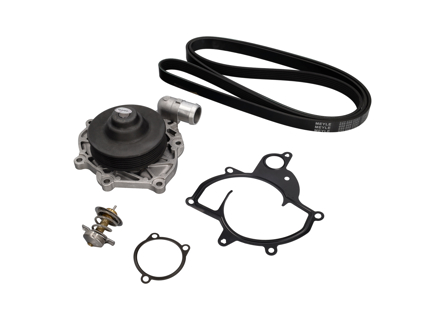 Water Pump, belt and thermostat kit . Porsche 996 Turbo / 996 GT3 - 99610601175, 99610601172, 99610601173, 99610601174, 99610601177, 99610601176