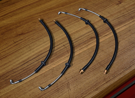 Jeu de conduites de frein gainées d'acier. Porsche 911 (992) GT3 - 99204485615, 99104480636, 99104480637