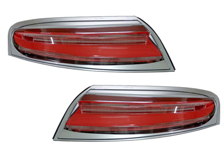 Rear indicator units, Full LED with Silver Rim + LED Sequential Turn Signal for Porsche 996 - 99663148500, 99763148600, 99663148602, 99663148502, 99663143301, 99663143401, 99663143303, 99663143403 - DP122-CRSL