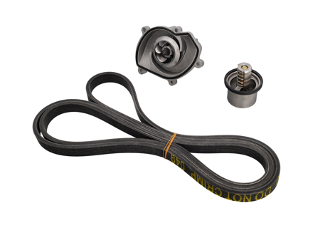 Kit de inserción de bomba de agua, correa y termostato Porsche 957 Cayenne S / GTS / turbo - 94810603301, 94810612500, 94810612501, 7PP903137, 95510225100