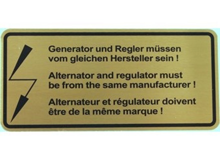 Autocollant Alternateur / Régulateur. Porsche911/912/914 1965-73 - 90100650800 - 1601501806 Autocollant Alternateur / Régulateur. Porsche911/912/914 1965-73 - 90100650800 - 1601501806
