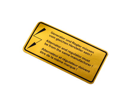 Sticker Alternator / Regulator. Porsche 911 / 912 / 914 1965-73 - 90100650800 - 1601501806