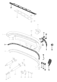 Restoration Rear Bumper Seals Kit. Porsche 930 1983-89 - 91179950515, 91179950516, 91150537600, 90151179121, 90002508001, 90008402601, 91150532700, N0111856, 90002500804, 91150534700, 91150308505, 9305050890170A, 9305050900070A Restoration Rear Bumper Seals Kit. Porsche 930 1983-89 - 91179950515, 91179950516, 91150537600, 90151179121, 90002508001, 90008402601, 91150532700, N0111856, 90002500804, 91150534700, 91150308505, 9305050890170A, 9305050900070A