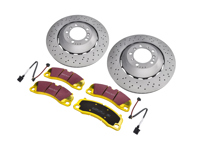 Juego de discos y pastillas de freno deportivos delanteros. Porsche 718 Boxster Spyder / 718 Cayman GT4 - 98135140580, 98135140581, 98135140680, 98135140681, 9GT615301N, 9GT615302N, 99135194702, 99135194704, 9GT698151T, 9GT698151G, 99160918180, 9GT907637