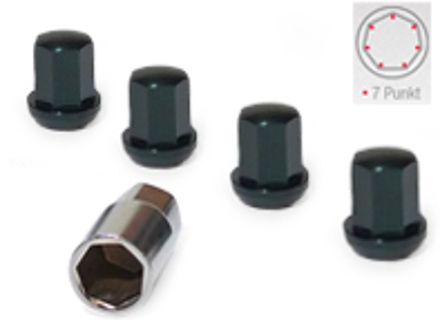 Wielsloten met sleutel, aluminium in zwarte afwerking. Porsche 911 / 964 / 993 / 944 / 968 / 928 / 924 - 9210110S, 99336105700 Wielsloten met sleutel, aluminium in zwarte afwerking. Porsche 911 / 964 / 993 / 944 / 968 / 928 / 924 - 9210110S, 99336105700