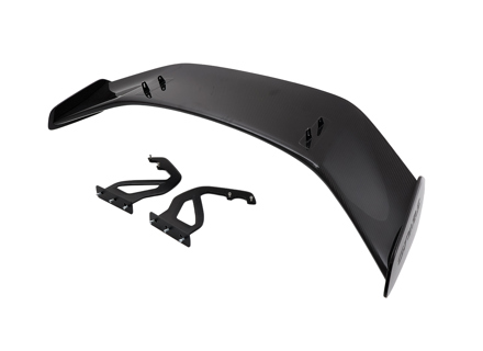 GT4 RS-stijl lichtgewicht achterspoiler/zwanenhalsvleugel van glanzend koolstofvezel voor Porsche 718 (982) Cayman & Boxster 2017>> - 9GT825871AA3G, 9GT827867AOK1, 9GT827868AOK1, 9GT827465D, 9GT827466D