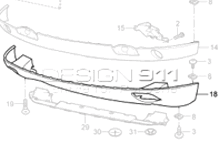 Frontspoiler-Unterteil. Porsche 957 Cayenne - 95550551311G2X
