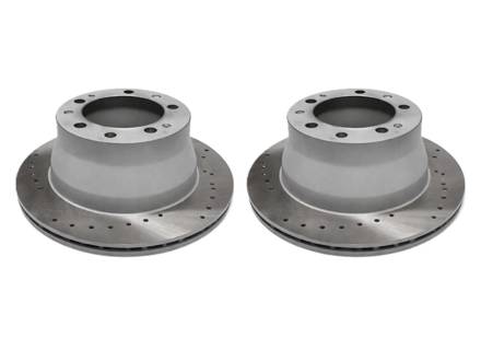 Brake Disc Rotor Rear, Crossdrilled (Pair). Porsche 944 1986-89 2.5L/2.7L / 944 1987-88 Turbo - 94435204103 - 944 352 041 03 rd