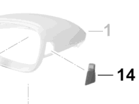 Door mirror warning light. Porsche 971 Panamera RHD - 971953039E, 971953040E