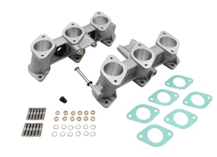 PMO inductie 40x36mm inlaatspruitstuk set voor 40mm carburateurs. Porsche 911 2.7ltr / 3.0ltr kleine poort CIS cilinderkoppen - PM-O906-0