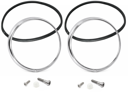 前大灯装饰罩（镀铬）套装。适用于保时捷 911 / 964 - 91163114101, 91163114100