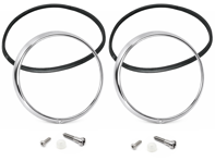 前大灯装饰罩（镀铬）套装。适用于保时捷 911 / 964 - 91163114101, 91163114100