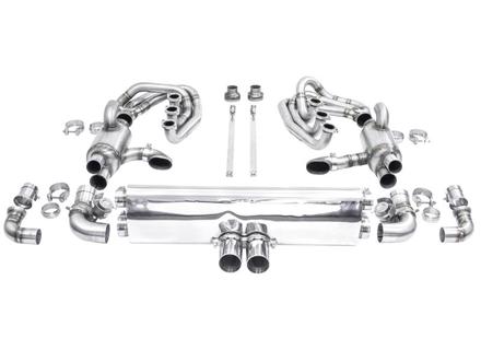 Sistema de escape deportivo CARGRAPHIC GT, retroactivo, con colector ID42 GT, calefacción y estética GT3. Porsche 964 Carrera 2/4/RS. - 96411104504, 96411104605, 96411104502, 96421103905, 96421103932, 96421104004