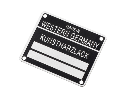 Placa de número de chasis y código de pintura. Porsche 911/912 1965-80 - 90170111105 - 1601501106