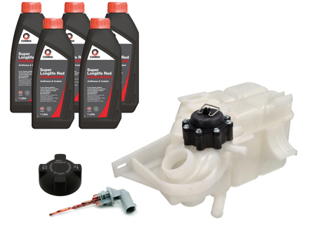 Engine coolant expansion tank kit with sensor. Porsche 996 1997 - 2000 - 99610614753, 99610614754, 99610614755, 99610614756