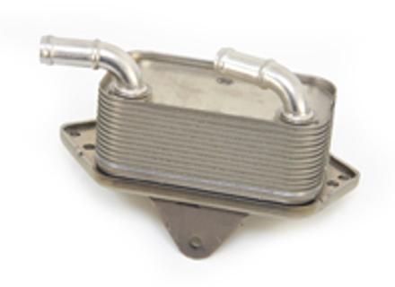 Engine oil cooler. Porsche 958 Cayenne Hybrid / 970 Panamera Hybrid - 95810727101, 95810727100 Engine oil cooler. Porsche 958 Cayenne Hybrid / 970 Panamera Hybrid - 95810727101, 95810727100
