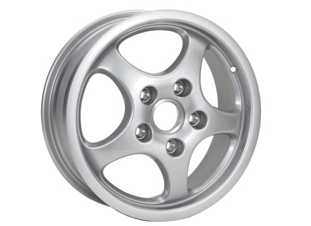 Cerchio anteriore in lega Cup da 16 pollici, argento metallizzato. Porsche 964 C2/C4 - 94436211200, 94436211600, 94436211602