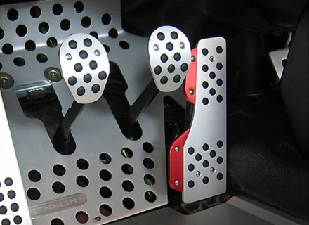 Jeu de pédales Rennline en aluminium 3 pièces avec poignée en caoutchouc. Porsche 996/997/Boxster/Cayman - P71.62.95, P716295