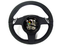 Steering wheel padded in black alcantara. Porsche 997 / 987 Boxster / 987 Cayman - 99704440212, 99704440213, 99704440218 Steering wheel padded in black alcantara. Porsche 997 / 987 Boxster / 987 Cayman - 99704440212, 99704440213, 99704440218
