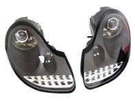 Phare avec Ampoules LED NOIR Porsche 996 / Boxster 986 RHD Cars - 9663115704, 99663115804, 98663113121, 98663113221