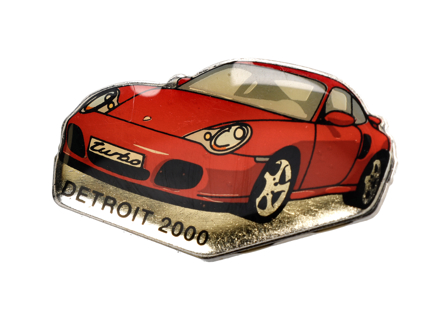 Pin Insignia 'Porsche 996 Turbo - Detroit 2000' Rojo