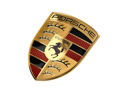 Bonnet badge / emblem with honeycomb coloured crest for Porsche - 95C853601