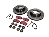 Brake Disc Package with EBC Sport Brake Pads Porsche 996 Turbo - 99635240104BRE, DP31208C, 99661236501, 99635208600, 99635208602, 1663201107, 99635240103, 99635240104, 99635240105, 99635293903, 98635293910, 98635293911, 99635293900, 99635293902, 99661236500, 96435209600