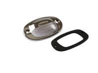 Housing, lens and seal, number plate lamp, Chrome. Porsche 356B / 356C - 64463160505, 64463161105, 64463161405 - 1695650900, 1695600710 Housing, lens and seal, number plate lamp, Chrome. Porsche 356B / 356C - 64463160505, 64463161105, 64463161405 - 1695650900, 1695600710