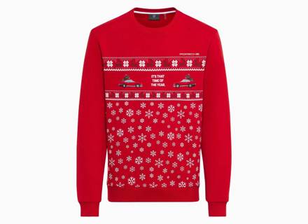 Unisex Sweatshirt, Rood - Kerstthema