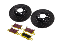 EBC Racing 后部两件式浮动制动盘和 yellowstuff 衬垫套件。保时捷 991 GT3 - P2DK044Y, 99135240780, 99135240880, 99135294883 - DP42207R, SG2F013
