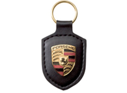 Porsche Schlüsselanhänger aus Leder mit Wappen, SCHWARZ - WAP050090OE, WAP0500900E Porsche Schlüsselanhänger aus Leder mit Wappen, SCHWARZ - WAP050090OE, WAP0500900E