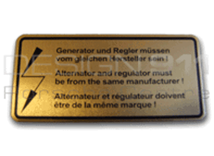 Autocollant Alternateur / Régulateur. Porsche 911 / 912 / 914 - 90100650800 Autocollant Alternateur / Régulateur. Porsche 911 / 912 / 914 - 90100650800