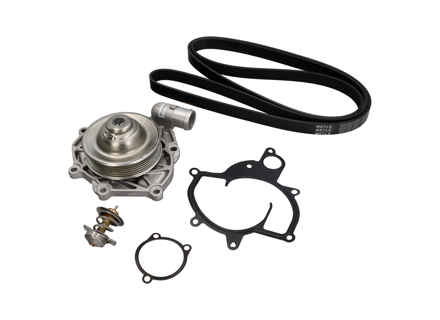 Water Pump, belt and thermostat kit . Porsche 996 Turbo / 996 GT3 - 99610601175, 99610601172, 99610601173, 99610601174, 99610601177, 99610601176