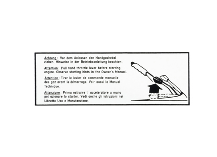 Aufkleber Hinweis Starter. Porsche 911 74-83 - 91170112700