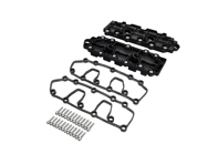 Untere Nockenwellenabdeckungen mit Dichtungen und Schrauben. Porsche 993 - 99310511607, 99310513502, 90006723801