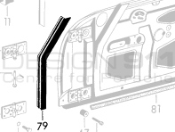 Guarnizione porta interna, anteriore. Porsche 356A / 356B / 356C - 64453190300 - 644 531 903 00, 1685700100, 356089 Guarnizione porta interna, anteriore. Porsche 356A / 356B / 356C - 64453190300 - 644 531 903 00, 1685700100, 356089